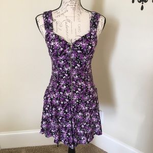 NWOT Floral Pin Up Drop Waist Zipper Dress